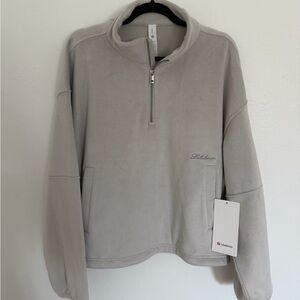 Lululemon Plush Velour Oversized Half Zip in Gray
